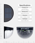 OTHWAY Solar Fence Post Lights Wall Mount Decorative Deck Lighting (Black, 4 Packs) - Image 2