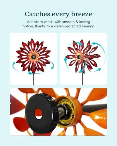 Kinetic Wind Spinners Outdoor - 83" H Wind Sculpture for Yard - Image 3