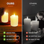 6 PCS Real Wax Rechargeable Flameless Warm White LED Candles,Remote - Image 6