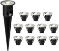 Low Voltage In Ground Lights 12PK 0.6W LED Spotlights 12V AC Outdoor Light 7 Lumens Landscape Lighting Kit 3200K with Spike Stake and Connector for Pathway Garden, Yard, Lawn by LLLIGHTINGLIVING