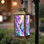 Solar Lantern Colorful Purple Flowers Outdoor Waterproof Garden Hanging Lantern Solar Powered Lighting Outside Solar Light for Patio Yard Camping, Gifts for Women Mom - Image 6