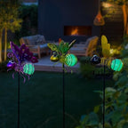 Garden Decor for Outside,3 Pcs Luminous Insect Garden Decorative Stakes,Glow in The Dark Bee Lights Metal Yard Art,Waterproof Outdoor Spring Lawn Patio Pathway Decoration for Mom,Women,Grandma - Image 2