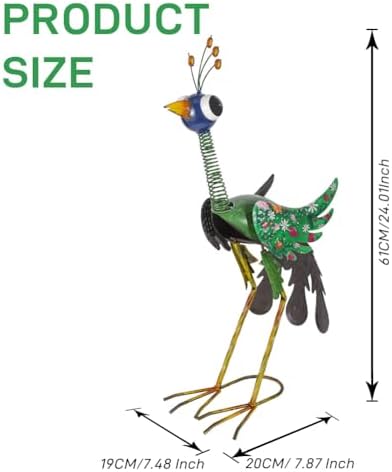 Metal Peacock Garden Statue,Outdoor Peacock Sculpture Decor - Image 2