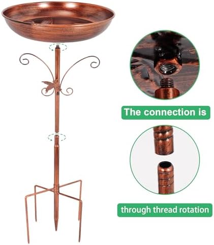 Metal Bird Bath with Solar Fountain for Outdoors - Image 4