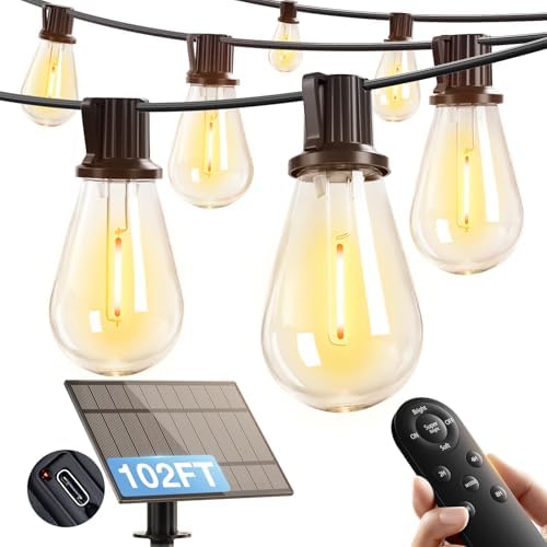 addlon 102FT(96FT+6) Solar String Lights Outdoor, Waterproof, Last 20+ Hrs by addlon