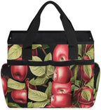Apples Garden Tool Bag Organizer Heavy Duty Fruit Green Leaf Gardening Tote Bag with 10 Pockets for Women Men Gardening Gifts - Image 2