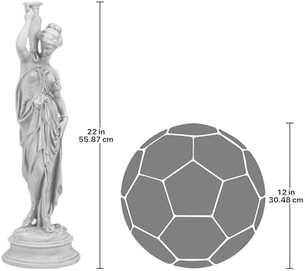 Design Toscano Dione the Divine Greek Water Woman Indoor/Outdoor Garden Statue, Medium, 22 inches tall, Cast Stone Resin, Antique Stone Finish - Image 4