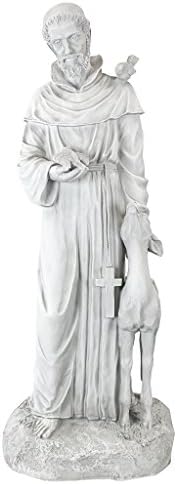 Design Toscano Francis of Assisi, Patron of Animals Religious Garden Decor Statue, 37 inches Tall, Cast Stone Resin, Antique Stone Finish - Image 2