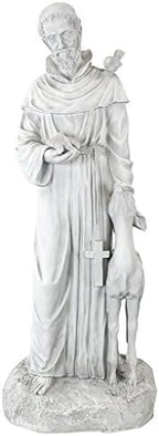 Design Toscano Francis of Assisi, Patron of Animals Religious Garden Decor Statue, 37 inches Tall, Cast Stone Resin, Antique Stone Finish - Image 2