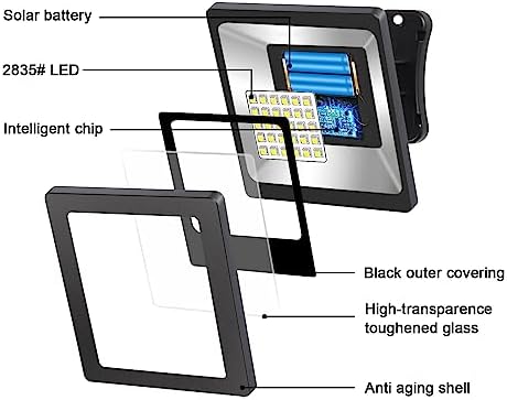 Solar Flood Lights Outdoor 3000K for Porch, Backyard, 2 Pack - Image 3
