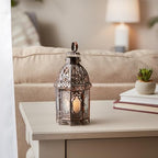 Zingz & Thingz Moroccan Style Candle Lantern Holder, Decorative Light Home Decor, Indoor & Outdoor, 9.5" Tall, Copper - Image 4