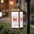 Solar Lantern Outdoor Waterproof Watercolor illustrations marine animals octopus seahorse crab starfish Garden Decor LED Hanging Solar Lights Tabletop Lamp Gifts for Women Mom Outside Yard Patio Porch by DERUINVAIO