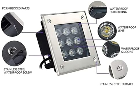 Underground Light LED, 85-265V Outdoor Buried Lights, IP67 Waterproof LED Landscape Lights, Outdoor Recessed Garden Inground Light(Blue,9W-AC85-265V) - Image 7