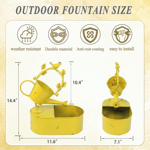 Metal Solar Water Fountain with Backup Battery, Solar Bird Bath Fountain - Image 2