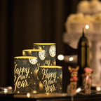 GLENLCWE Flameless Light Candles Battery Operated Candles with Color Changing Timer Remote Control Fake Pillar Candle Tealights Home Indoor Beach Coastal Decoration, Balloon Happy New Year - Image 2