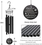 Personalized Butterfly Wind Chimes, in Loving Memory of Dad/Mom, Sympathy Gifts Wind Chime for Loss of Loved Ones, 36inch Deep Tone Wind Chimes for Condolences - Image 5