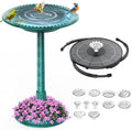 AISITIN 28 Inch Bird Bath with 3.5W Solar Fountain for Outside, Green by AISITIN
