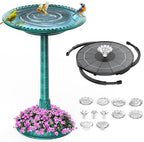 AISITIN 28 Inch Bird Bath with 3.5W Solar Fountain for Outside, Green by AISITIN