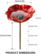 Flower Garden Stake Metal Bird Bath with Bee Watering Station, 3 in 1 Handmade Pollinator Feeder for Outdoor Yard Decor(Hot Pink Flower,5) - Image 5