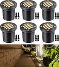 SUNVIE 6-Pack 12W 3000K LED Low Voltage Landscape Well Lights, Grated Top by SUNVIE