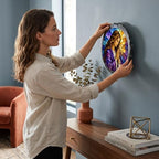Magnolia Garden 10-Inch Praying Woman Stepping Stone - Faux Stained Glass Religious Garden Stone, Weather-Resistant Resin Pathway Accent, Inspirational Christian Outdoor Yard Decor & Walkway Plaque - Image 5