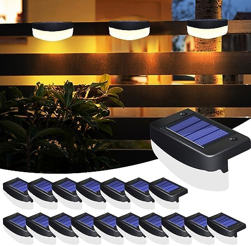 LED Solar Step Lights, 18 Pack Solar Deck Lights Outdoor IP65 Waterproof Pool Side Lighting Decor for Stairs Fence Yard Driveway Pathway Yard Backyard, Cold White by TTiiLoe
