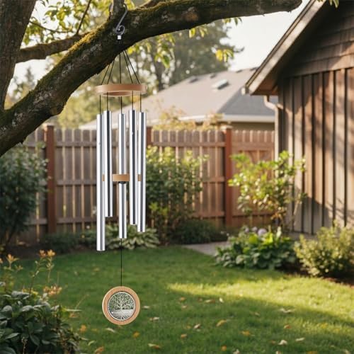 Personalized Memorial Wind Chimes Tree of Life Remembrance Gift - Image 6