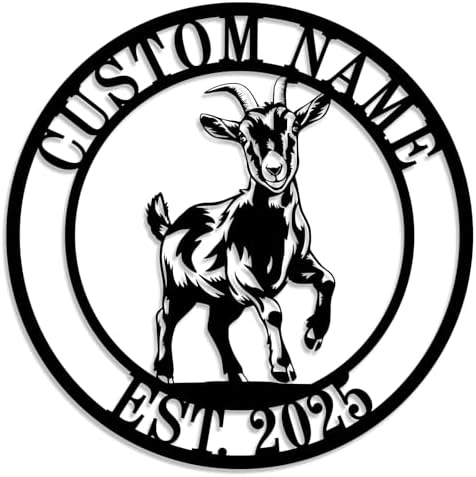 Personalized Goat Metal Name Sign，Custom Goat Metal Decor,Goat Farm Metal Wall Art,Farmhouse Animal Decor,Funny Bathroom Signs,Housewarming Gift by HZDSMSIGN