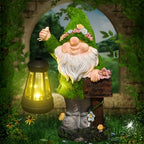 Solar Garden Gnome Statue with Welcome Sign, Light for Yard Lawn Patio by Unknown