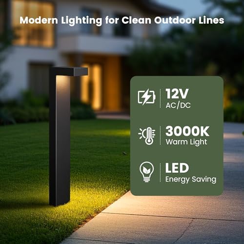 SURAIELEC 4 Pack Low Voltage Landscape Lighting, Warm White, Aluminum - Image 2