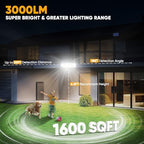 MDCMDCM Solar Motion Lights Outdoor - with 16.4ft Cable, 3000LM LED Security Lights for Outside Dusk to Dawn, IP65 Waterproof Flood Lights with Remote for Court Yard Garage Front Door - Image 5