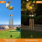 Cat Moon-Wind Chime, Cat Lover Gift Solar-Lantern Windchime, Wind Chimes Outdoor, Garden-Gifts, Garden Moon Decor, SolarWind Chimes, Solar-Light, Patio Hanging Light, Gifts for Mom, Grandma,Sister - Image 3