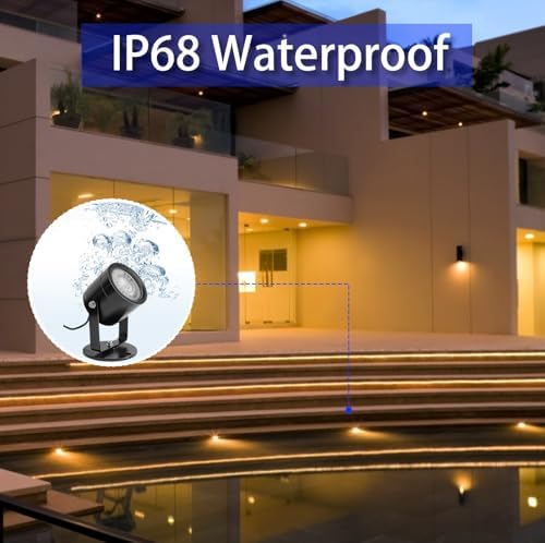 Colored Pond Lights with Timer, 20 Ft Cable Underwater SpotLights IP68 Waterproof Aluminium Case Fountain Light Submersible for Outdoor Pond Fountain Waterfall, 8W 1 Lights - Image 5