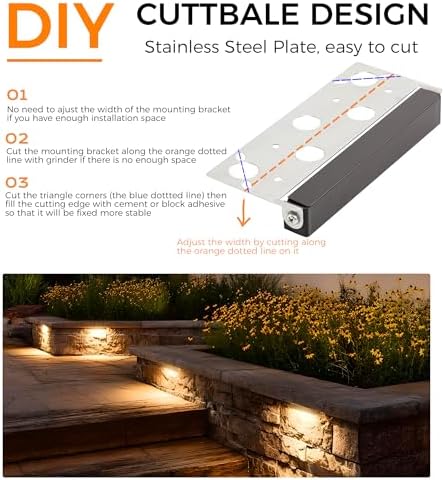 CLOUDY BAY [8 Pack] 7 Inch 5W 5CCT Hardscape Paver Light,Retainng Wall Lights Outdoor,IP65 Waterproof,2700K/3000K/3500K/4000K/5000K Selectable,12V-15 VAC/DC Low Voltage,Frost Lens Step Deck Light - Image 5