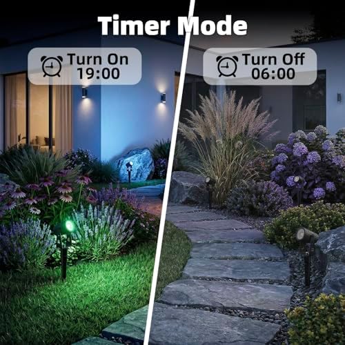 Smart Low Voltage Landscape Lights, Bluetooth Landscape Lighting, RGB Warm White LED Spotlights APP Control, 24V Outdoor Yard Spot Lights with Spike Stand, Waterproof Garden Light Music Sync - Image 6