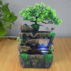 Indoor Water Fountain Mini Desktop Fountain Waterfall Small Rockery with LED Light for Home Office Bedroom Desk Decoration - Image 3