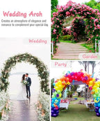Queension Metal Arch Backdrop Stand 7Ft Wide 7.7Ft High, Wedding Arch Frame for Wedding Decorations, Balloon Arch Stand with Base for Ceremony, Outdoor Garden Arch Trellis for Climbing Plants, Black - Image 5