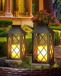 Otdair Solar Lanterns Outdoor Waterproof 14" Flickering LED, 2 Pack, Bronze by Otdair