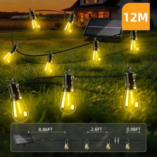 Solar Lights Outdoor, 40FT S14 LED IP65 Waterproof Patio Lights - Image 5