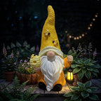 Gnomes Outdoor Garden Statue 22.4'' Tall, Solar Powered with Lantern Light by Dopukie