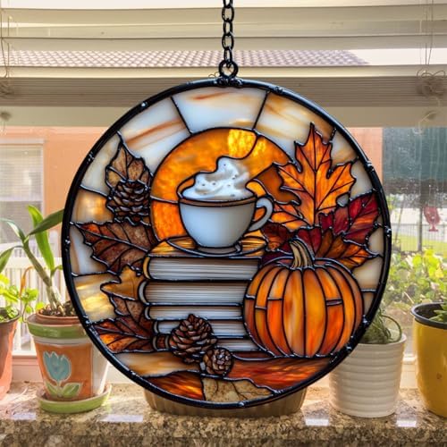Pumpkin Spices and Books Acrylic Suncatcher - Image 4