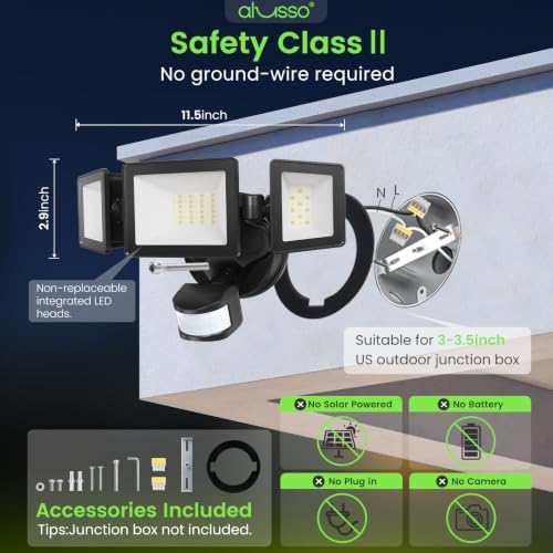 ALUSSO Motion Sensor Outdoor Lights, 40W 4000LM Flood Lights Outdoor 120V - Image 7