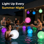 HAPIKAY Solar Floating Pool Lights, 2 Pack, 14-Inch Auto Color-Changing LED Light Balls, Waterproof Inflatable Solar Pool Light, Patio, Backyard Pond Event Wedding Decor - Image 2