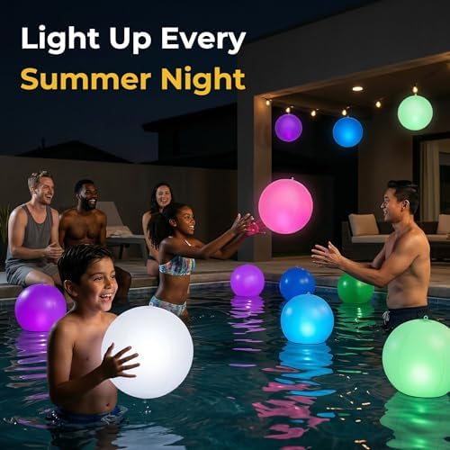 HAPIKAY Solar Floating Pool Lights, 2 Pack, 14-Inch Auto Color-Changing LED Light Balls, Waterproof Inflatable Solar Pool Light, Patio, Backyard Pond Event Wedding Decor - Image 2