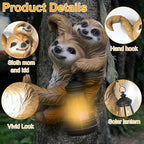 Adorable Sloth Hanging Garden Statue Outdoor Decorative Sculpture, Solar Light Outdoor Waterproof, Garden Decorations Home Patio Yard Outdoor, Relaxed Sloth Gifts for Mom - Image 2