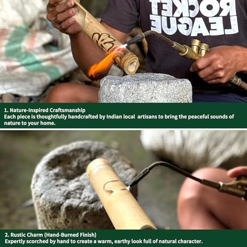ASTARIN Bamboo Wind Chimes for Outside,Handcrafted Wooden Wind Chimes - Image 2