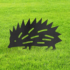 Hedgehog Metal Garden Stake Decorative, Adorable Animal Silhouette Statues for Yard Art, Outside, Patio, Outdoor Decor, Garden Decorations, Lawn Ornaments - 12" Black by SIGNLEADER