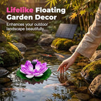 2Pcs Solar Floating Fountain with Christmas Lights Spray, Square Solar Bird Bath Fountain for Garden Pond, Floating Lotus Fountains Outdoor Water Feature - Image 4