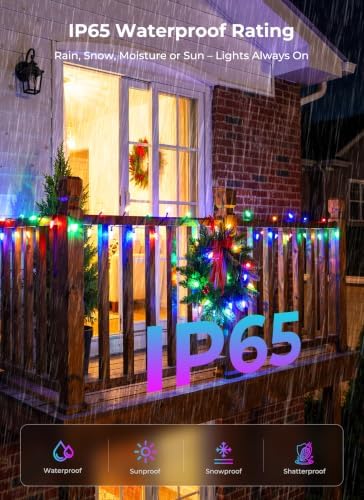 Multicolor C6 Solar Christmas Lights Outdoor, 22.64ft 50 LED Solar String lights Waterproof IP65, 8 Modes Twikle Fairy Light Christmas Tree Decorations for Yard Patio Fence Garden Wedding Party Decor - Image 4