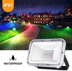 30W LED RGB Flood Light, Dimmable Color Changing Spotlights with Remote Control, IP67 Waterproof Outdoor Security Lights 16 Colors 4 Modes Decorative Lamp for Landscape Party Stage, 10 Pack - Image 4